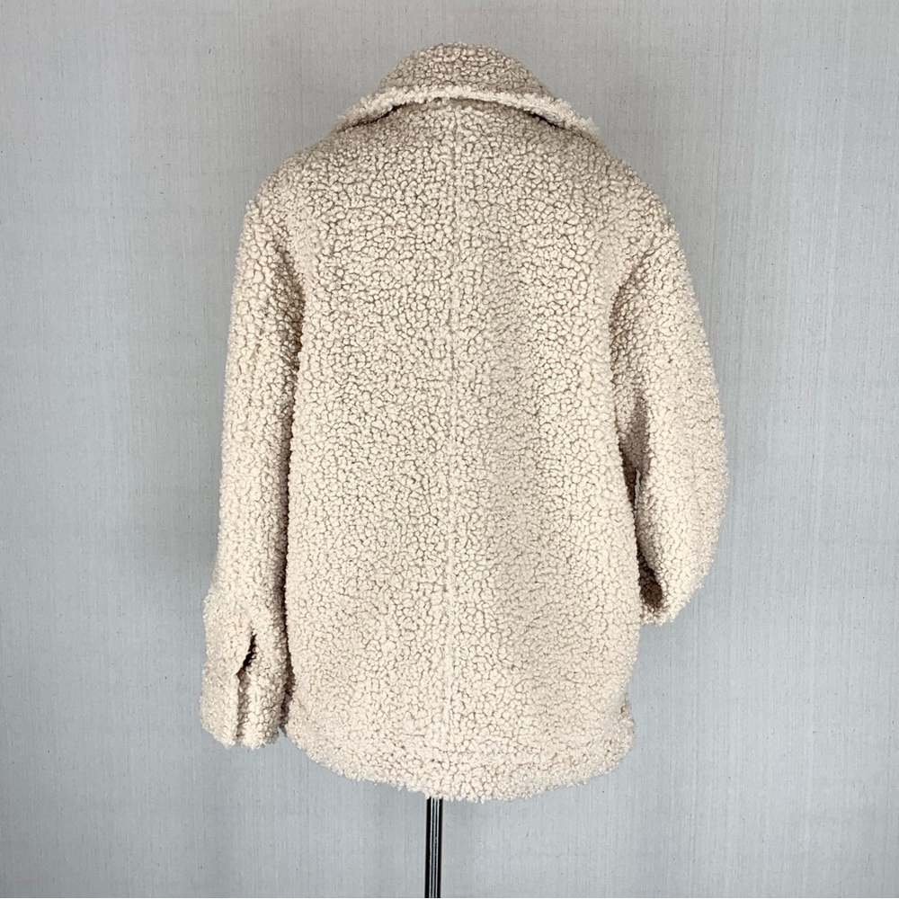 Knox Rose~Women’s Cream Sherpa/Teddy Snap Front Collared Jacket/Coat~Sz S - Picture 7 of 14